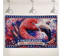 Fondale per feste con uccelli tropicali americani, motivo stella rossa e blu, decorazioni per feste, sfondo patriottico per interni ed esterni, per eventi del 250° anniversario, 180 x 109 cm