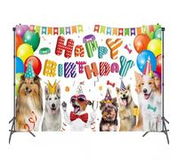 Fondale per Fotografia,Sfondo di Buon Compleanno Cane Sfondo di Decorazioni per Feste di Compleanno per Cani per Animali Domestici Forniture per Festa Banner di Compleanno Fondale Foto