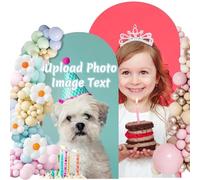 Fondale personalizzato con copertura ad arco, tessuto di poliestere spandex con colori vivaci, sfondo fotografico personalizzato per matrimoni, decorazioni per feste di compleanno, 1,2 - 2,7 m