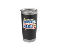 Fondamentalmente Un Caffeina Powered Miracolo Divertente Infermiera Caffè RN Bicchiere termico in acciaio inox doppia parete