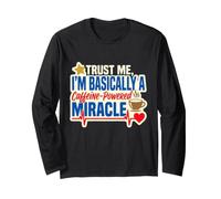 Fondamentalmente Un Caffeina Powered Miracolo Divertente Infermiera caffè RN Maglia a Manica