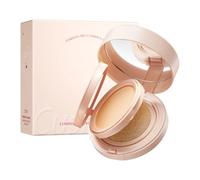 Fondazione BB Cream Air Cushion 2 in 1 con cipria, idratante, a lunga durata, controllo dell'olio, schiarente la pelle, tecnologia 3D Honeycomb micropori (avorio)