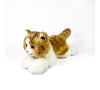 Fondazione BOCALAN - Peluche gatto marrone e bianco sdraiato 25 cm - + 0 mesi (DeQube 939D00299)