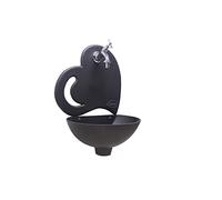 Fonderia Bongiovanni | Fontanella da giardino | Fontana a muro | Modello Afrodite | colore antracite | con rubinetto ottone cromato | per casa giardino | fontanella da esterno | fontana da giardino