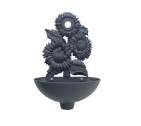 Fonderia Bongiovanni | Fontanella da giardino | Fontana a muro | Modello Girasole | colore antracite ghisa |senza o con rubinetto | per casa giardino (senza rubinetto)