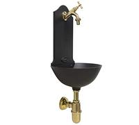 FONDERIA BONGIOVANNI | Fontanella da Giardino | Fontana a Muro | Modello Malaga | con Rubinetto e sifone Ottone Lucido | per casa Giardino | fontanella da Esterno| Fontana da Giardino Esterno