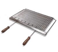 FONDERIA BONGIOVANNI | Graticola per Camino | Graticola per Barbecue | in Acciaio Aisi304 Inox 18/10 | Griglia Inox per Barbecue con Recupero Oli |76x40 cm