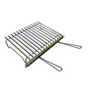 Fonderia Bongiovanni | Graticola per Camino | Graticola per Barbecue | in Acciaio | Griglia Tutta Inox per barbecue con recupero oli | 50x40 cm