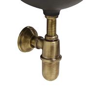 FONDERIA BONGIOVANNI | Sifone per Fontana da Giardino | Sifone in Ottone Brunito senza Piletta| per Fontana | Vasca Lavello | Scarico per Fontana