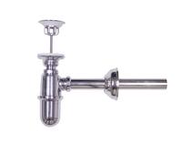 FONDERIA BONGIOVANNI | Sifone per Fontana da Giardino | Sifone in Ottone Cromato | con Piletta da 1" | per Fontana | Vasca Lavello | Scarico per Fontana