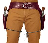 Fondina in pelle doppia per pistola, custodia da cintura medievale retrò revolver - fondina per pistola da cowboy western revolver borsa per cosplay cowboy costume revolver accessori (Rosso)