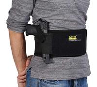 Fondina in vita regolabile, Fondina con fascia addominale per porto nascosto, Cintura elastica in neoprene regolabile per pistola con doppia tasca di carico, Fascia elastica tattica sul ventre