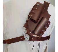 Fondina medievale rinascimentale in pelle spada rana Halloween cavaliere doppia spada fondina pirata vichingo guerriero costume accessori