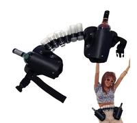 Fondina per cintura di birra - regolabile in pelle con portabottiglie d'acqua e borsa, 190 g, per esterni, per escursioni, uomini e donne