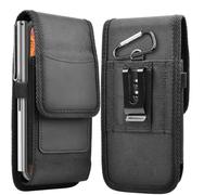 Fondina per telefono da cintura con clip in metallo e velcro, supporto per telefono compatibile con iPhone 16/15/14/13/12 Pro Max, Galaxy S25/S24/S23/S22 Plus & FE, Nero-M