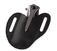 Fondina pieghevole per coltelli, in pelle bovina, con clip per cintura, organizer compatto per campeggio, trekking, officina, viaggi, cabina, patio