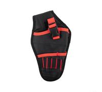Fondina resistente per trapano con custodia integrata per punte per una comoda gestione degli utensili (nero con rosso)