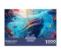 Fondo marino una scuola di pesci Puzzle 1000 Piezas Rompecabezas 38x26cm/1000pcs Regalos Para Adultos Y Niños DIY Descompresión