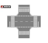 Fondo stradale incrocio grigio 220x220 mm HO NH60714 - noch modellismo