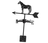 FONDOTIN 1 Set Segnavento Banderuola Vane Meteorologica per Il Giardino Annata Piccolo Giardinaggio Direzione All'aperto Vano Furgone Weathervan Ferro da Stiro Black