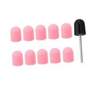 FONDOTIN 10 pezzi Cappucci Abrasivi per Unghie Colorati Rosa Levigatura Manicure Professionale Strumenti per Rimuovere Cuticole e Levigare Unghie Artificiali e Naturali