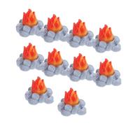 FONDOTIN 10 Pezzi decorazione del falò di caminetto della casa delle bambole del micropaesaggio finta falò I fingono giocattolo Ornament da falò Mini falò resina