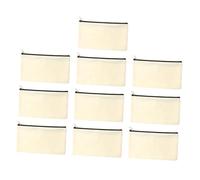 FONDOTIN 10 pezzi Pochette in Tela Canvas per Matite e Trucco Borsa con Zip in Resistente e Lavabile per Viaggi Scuola e Fai da Te