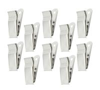 FONDOTIN 100 Pezzi Clip Metalliche Porta Badge Fermaglio a Molla Rigida, Porta Distintivi per Eventi e Ufficio, Materiale Ecologico Resistente alla Ruggine Cinturino Pvc e Disco Pulsante