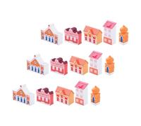 FONDOTIN 15 Pezzi Micro Landscape Mini House Case delle Fate da Esterno per Micro Landscape Village Case Mini Statuette di Fate Casetta da Giardino in Miniatura