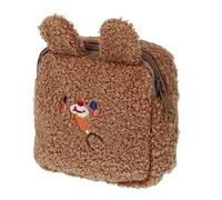 FONDOTIN 1pezzi Borsa Per Assorbenti Menstruali Peluche Con Ricamo Coniglio Pochette Multiuso Per Cosmetici e Accessori Design Carino Facile Da Trasportare Orsetto Per Donne e Ragazze
