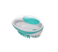 FONDOTIN 1pezzi Spazzola Massaggiante Per Animali Domestici Spazzola Per Lavaggio e Massaggio Per Cani e Gatti Verde Compatibile Con Taglie Medie e Piccole Design Con Apertura Per Shampoo e