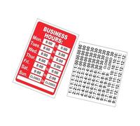 FONDOTIN 2 pezzi Adesivi Orari di Apertura e Chiusura Segnali Negozio Rosso Facili da Applicare e Rimuovere Senza Residui per Vetrine di Uffici Bar e Caffè