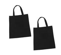 FONDOTIN 2 pezzi Borsa Tote in Tela Canvas Resistente per DIY Pittura Grande Capacità per Shopping e Viaggi Nero Verticale