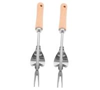 FONDOTIN 2 pezzi Estrattore Manuale Erbacce in Acciaio Inossidabile con Manico Antiscivolo Strumento Leggero e Durevole per Sarchiatore Portatile per Rimozione Radici e Allentamento