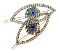 FONDOTIN 2 Pezzi Fermagli Evil Eye con Accessori Eleganti per Clip Vintage in Antico Oro per Feste Matrimoni e Speciali