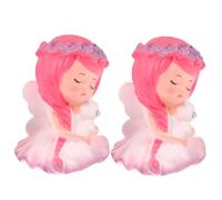 FONDOTIN 2 Pezzi Figurina Di Bambina Decorazioni Per Torte Delle Fate Figurina Ragazza Da Tavolo Figurine Torta Decorazioni Per Torte Di Compleanno Ragazza Statua Vinile