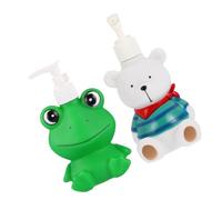 FONDOTIN 2 pezzi Flaconi Dosatori per Shampoo e Bagnoschiuma con Pompa a Pressione Sigillata Bottiglie Ricaricabili per Bagno e Cucina Design Cartoon Decorativo per Viaggi e Uso Quotidiano