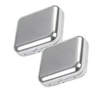 FONDOTIN 2 Pezzi Mini Posacenere Tascabile in Metallo Resistente con Portatile e Compatto per Viaggi Design Moderno e Antigraffio Acciaio