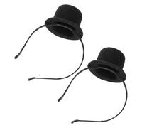 FONDOTIN 2 Pezzi Mini Top Hat Headband Nero Cerchietto Cappello Stile Bowler per Costume Vittoriano Accessorio Festa Tema e Cosplay Adatto Adulti