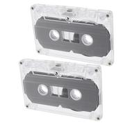 FONDOTIN 2 pezzi Nastri Audio Cassetta Vuoti Minuti con Custodia Trasparente Bassa Rumorosità per Registrazione Voce e Musica per Uso Didattico e Creativo