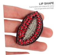 FONDOTIN 2 Pezzi Patch Cucito Decorativo per DIY Accessorio Pratico e Resistente per Vestiti Borse e Cappelli Rosso Labbra Brillante Creativo per Riparazioni e Personalizzazioni