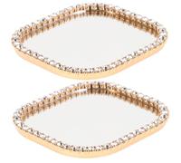 FONDOTIN 2 pezzi Specchietto Adesivo Telefono con Strass Decalcomania Auto-adesiva per Decorazione Fai da Te Cover Smartphone Accessorio Unico e Brillante