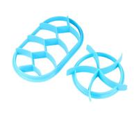 FONDOTIN 2 Pezzi Stampi per Pane in Pressa per Impasto da Forno in Plastica Blu Modelli Rotondo Uso e Negozio Accessori per Decorazione e Stampo Baguette
