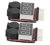 FONDOTIN 2 pezzi Tester Batteria Lipo con Allarme Buzzer per Bassa Tensione Monitor Portatile per Controllo Tensione Batterie Rc Rilevatore Volt per Misurazione Affidabile