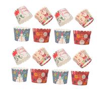 FONDOTIN 200 Pezzi Pz Pirottini per Muffin e Cupcake Resistenti al Calore Alimentare Sicura e Degradabile Tazze Natalizie per Dolci e Dessert Spessore Uniforme per Cottura Omogenea