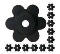 FONDOTIN 24 Pezzi Tappi in Gomma Nera per Bandiere da Giardino Anelli Antiscivolo a Forma di Fiore per Asta Portabandiera Accessori Resistenti a Intemperie per Supporti Bandiera Esterni