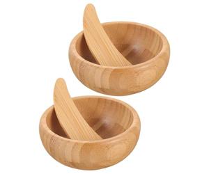 FONDOTIN 2pezzi Ciotole per Trattamenti Viso in Set Cucchiaio Spatole e Applicatori Stick per Mescolare Maschere di Fango per Mescolare Maschere Cosmetiche con Coperchio Ermetico