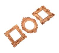 FONDOTIN 3 Pezzi Mini Cornici Vintage Dorate per Foto Art Resina Piccole Cornici Barocche per Esposizione Tavolo Decorazioni Natalizie e Sfondo Fotografico Manicure