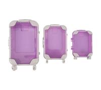 FONDOTIN 3 Pezzi Mini Valigetta Portaciglia in Abs e Antishock con Manico Estraibile Organizer Trasparente per Extension Ciglia e Cosmetici da Viaggio