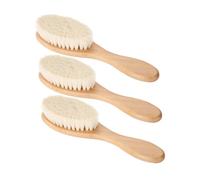FONDOTIN 3 pezzi Pettine per Capelli Ragazzo Ragazza con Manico in Legno Naturale Setole Morbide per Stimolazione e del Cuoio Capelluto Sensibile Adatta per Ragazzo Ragazza